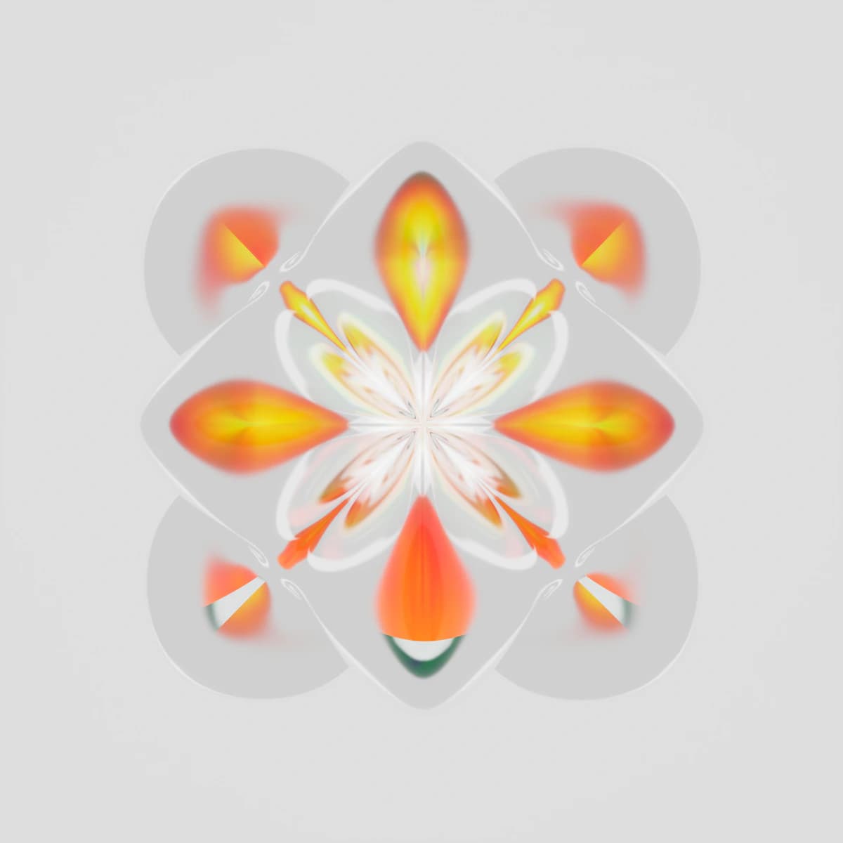 An experimental orange and pink geometric digital render